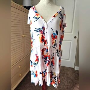 NWT white floral Torrid baby doll top 5X